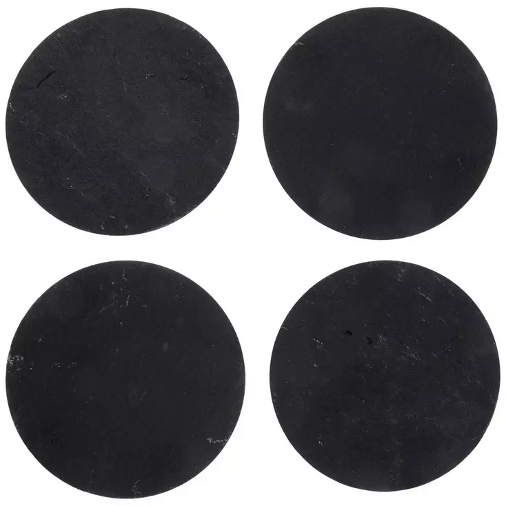 4 inch round slate coaster sample